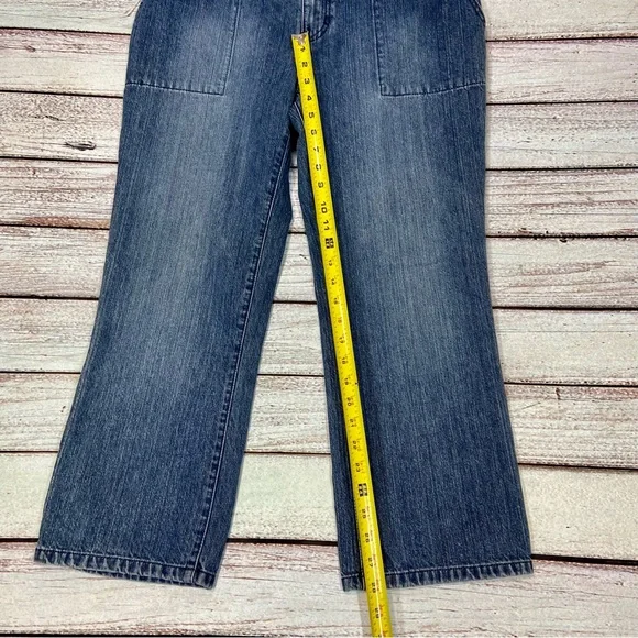 Vintage Tommy Hilfiger Jeans Womens Size 10 Slash Pockets Blue Embroidered - Picture 8 of 9